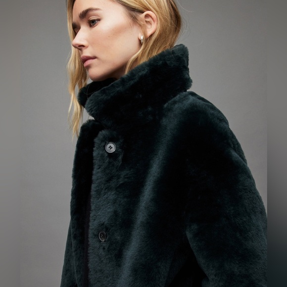 All Saints Serra Shearling Reversible Jacket - Picture 2 of 13